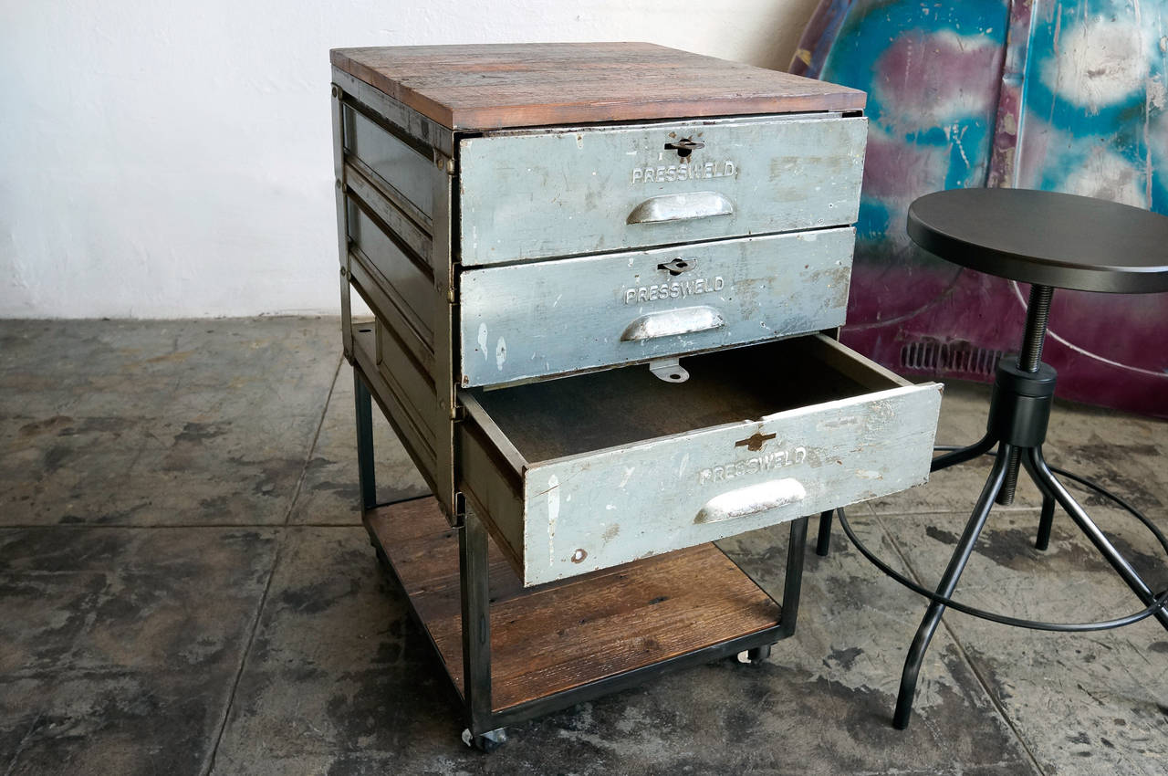 metal rolling cart with drawers