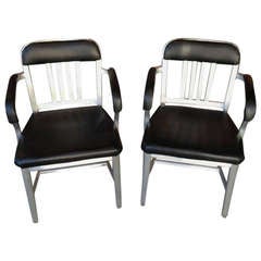 Vintage 1950's Emeco Aluminum Arm Chairs