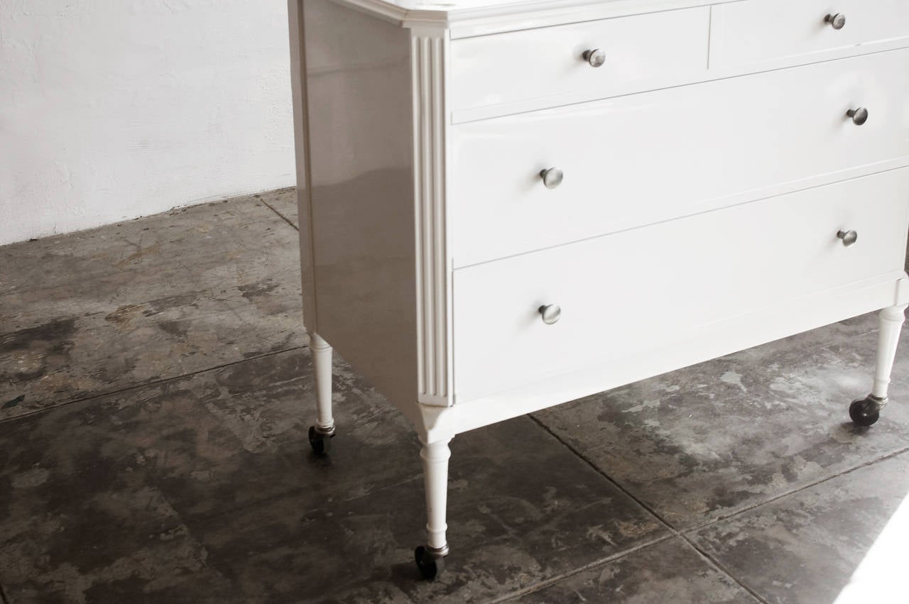 1920s Steel Vanity, Refinished In Good Condition In Alhambra, CA