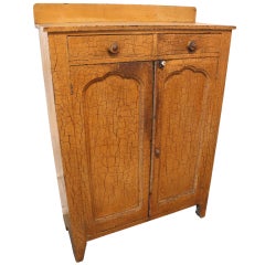 19th Century Mustard Crackle Painted Cabinet