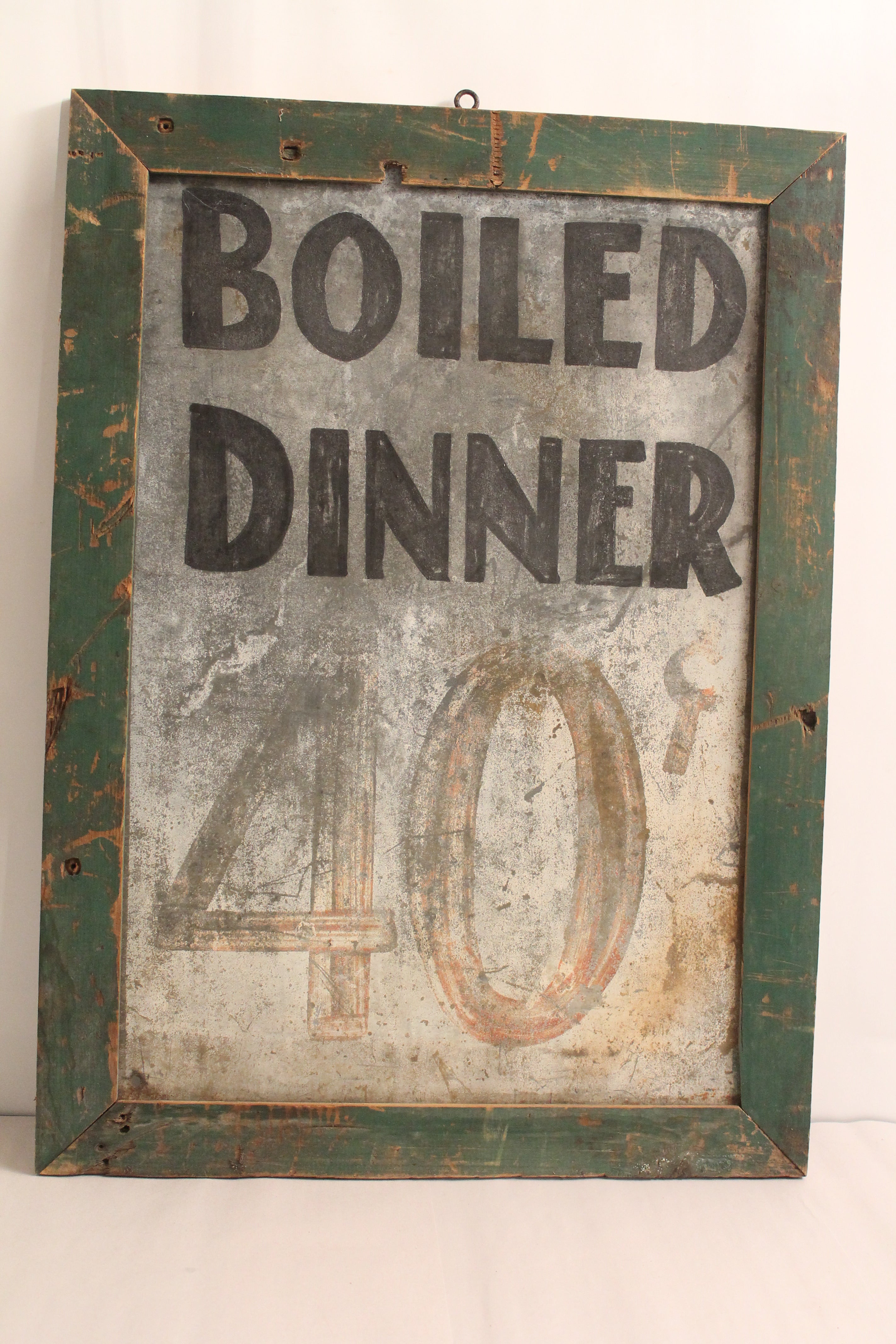 Early 20th Century " Boiled Dinner " Painted Sign
