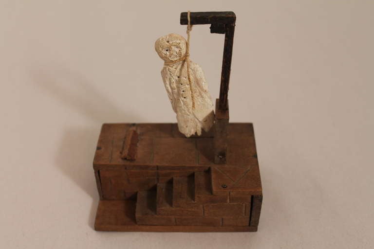 Folk Art Bone Carved Captain KIdd at the Executioner Dock