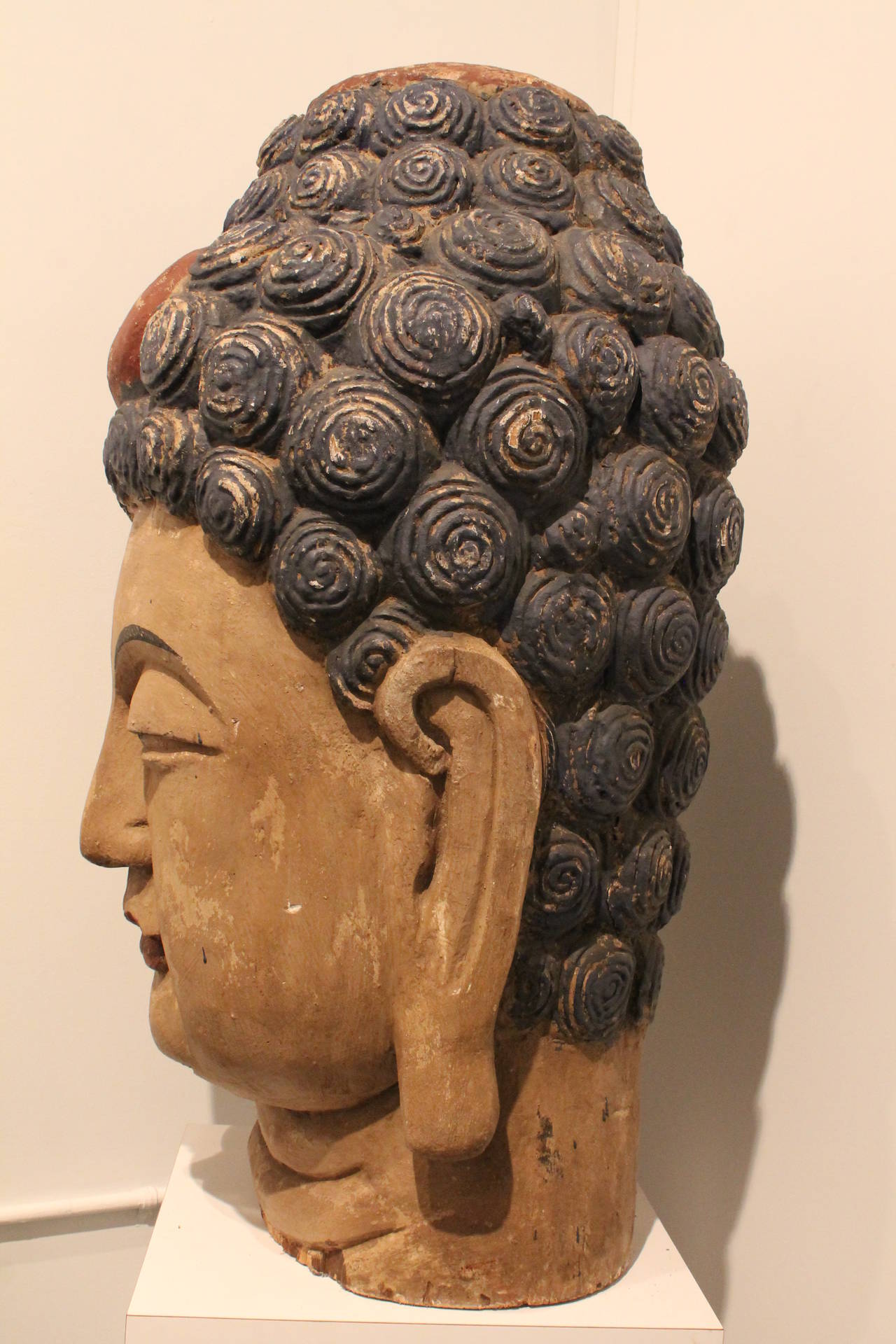 Very Large Carved Tibetan Buddha Head 1