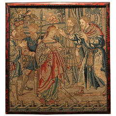 Antique 19th Century Religious Needlepoint Tapestry