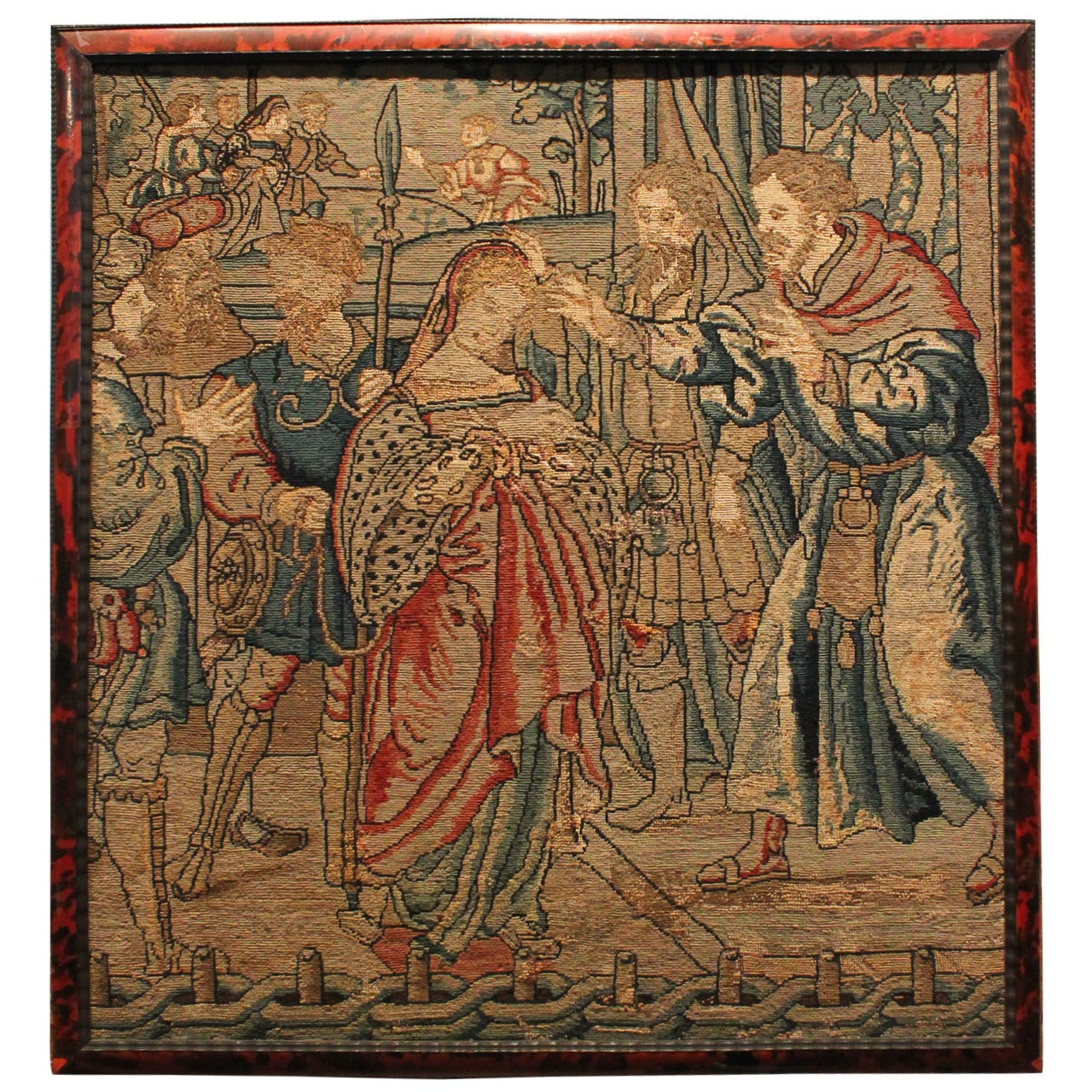 19th Century Religious Needlepoint Tapestry For Sale