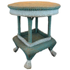 Antique Early 20th Century Woven Seagrass Table