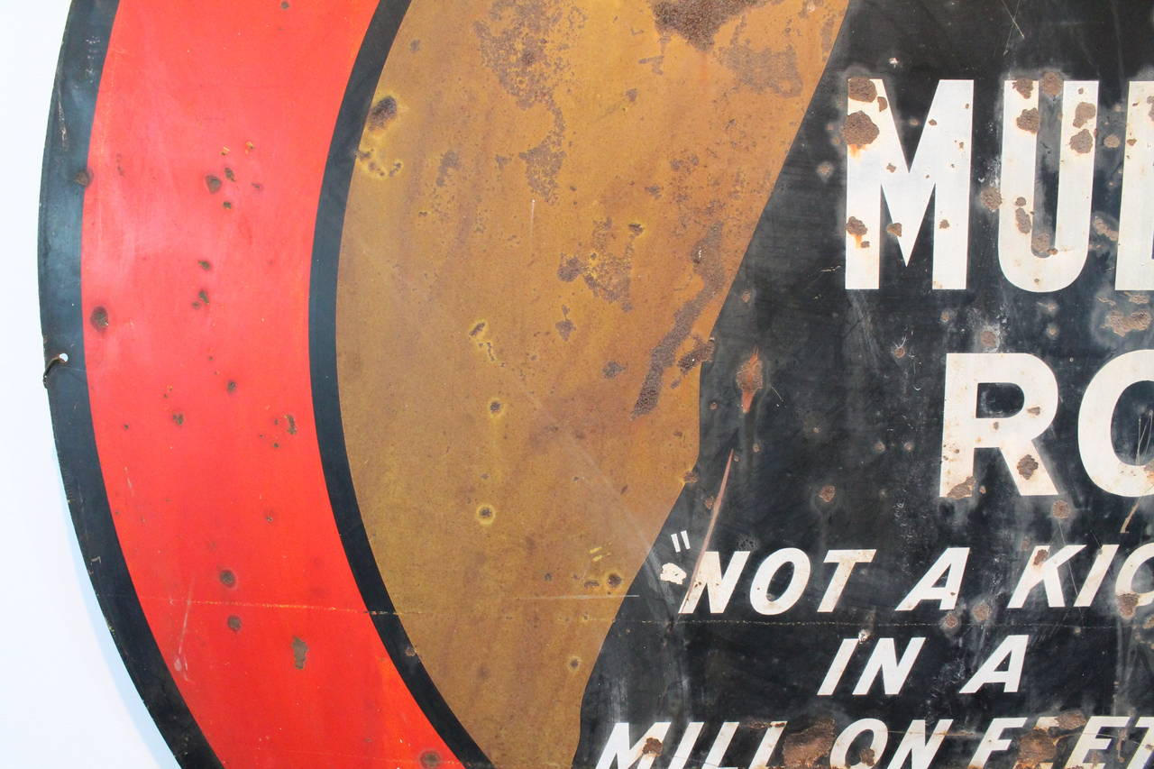 Mid-20th Century Large Scale Mule-Hide Metal Advertising Sign