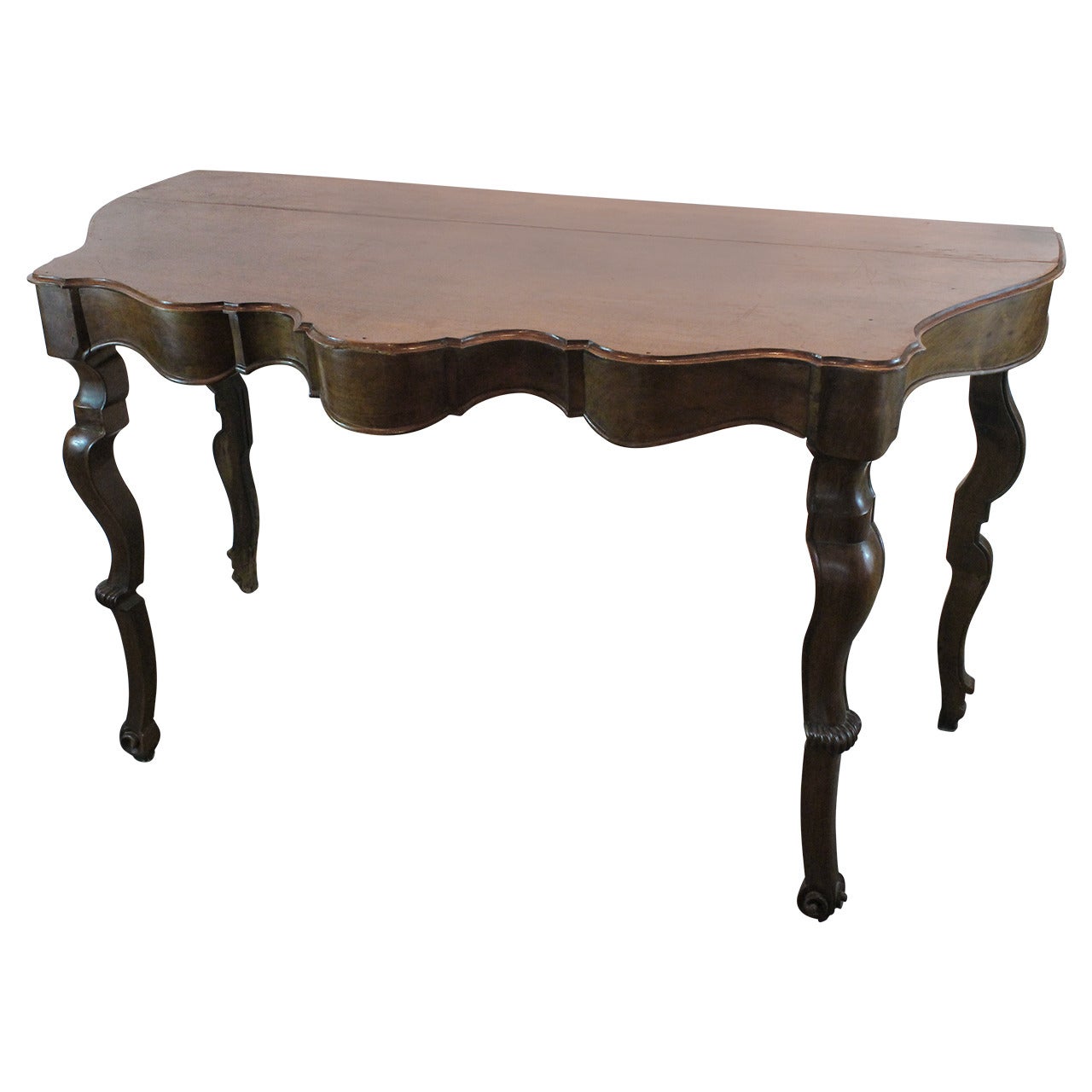 18th Century Scalloped Apron Console Table For Sale