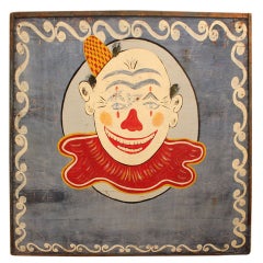 Traveling Circus Hand Painted Clown Advertising Sign