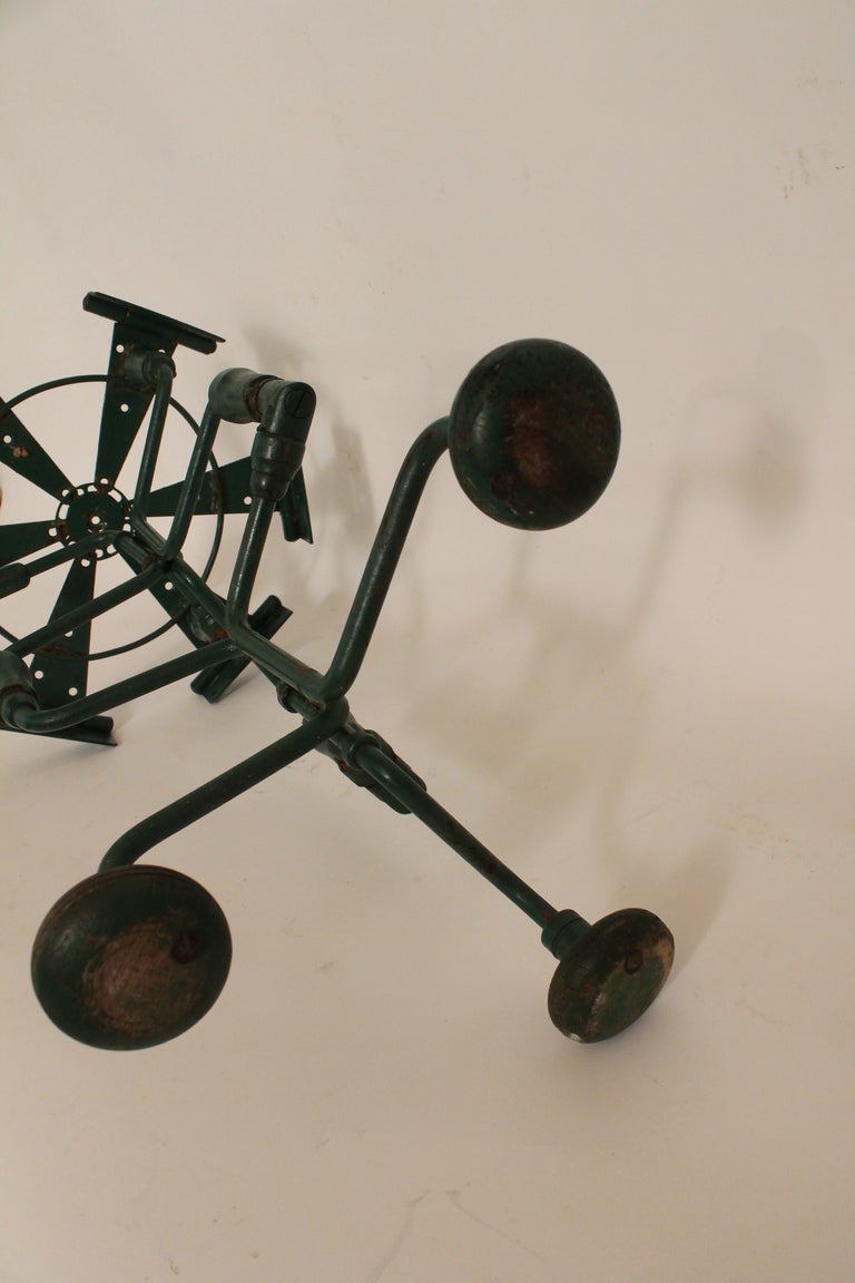 Folk Art Welded Hand Drill and Hinge Side Table For Sale 3