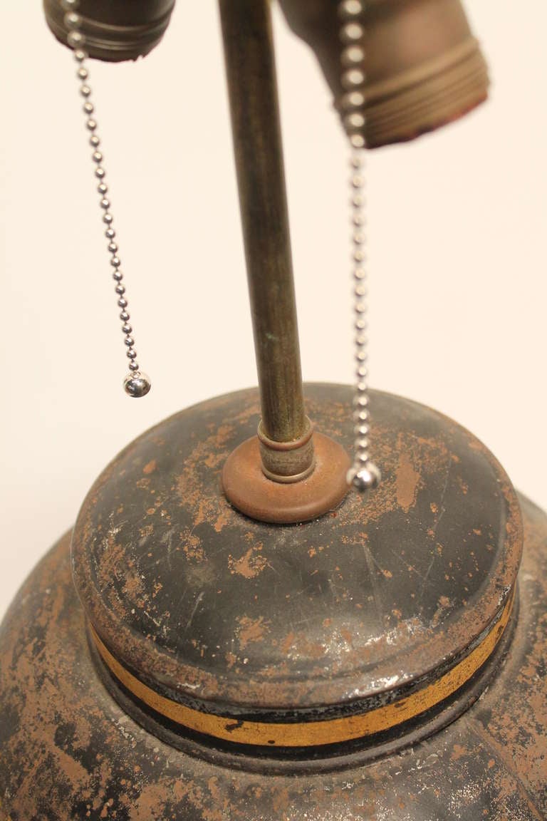 Late 19th Century English Tole Tea Canister Lamp 6