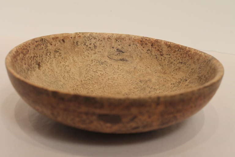Folk Art Early American Ash Burl Bowl