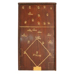 Vintage Hand Made Folk Art Naive Baseball Marble Game Board