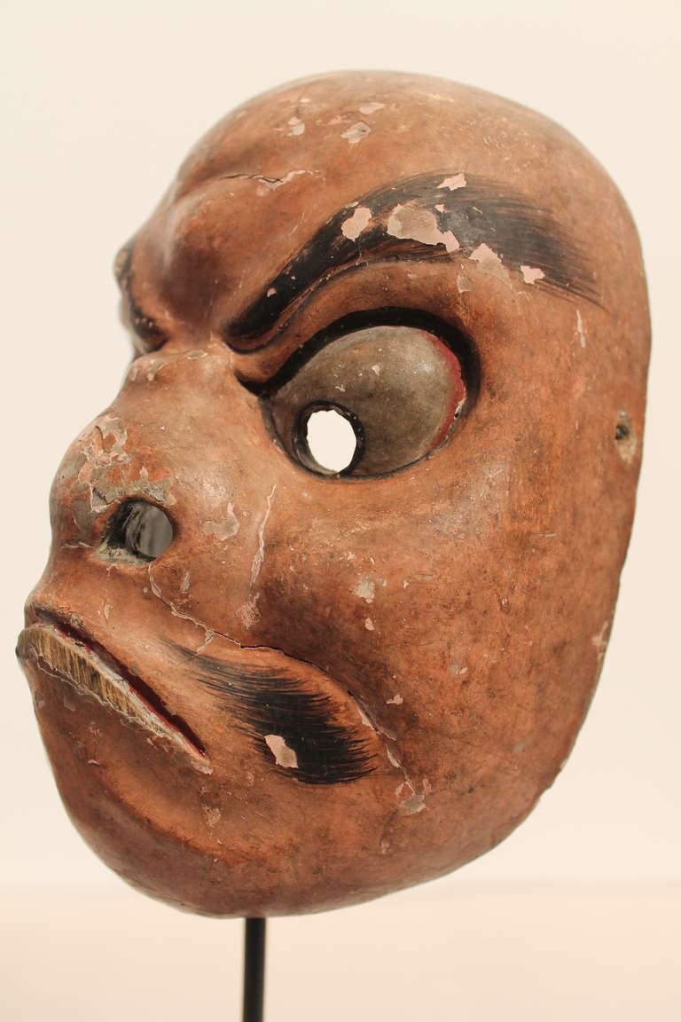 19th Century Japanese Noh Mask In Good Condition For Sale In 3 Oaks, MI
