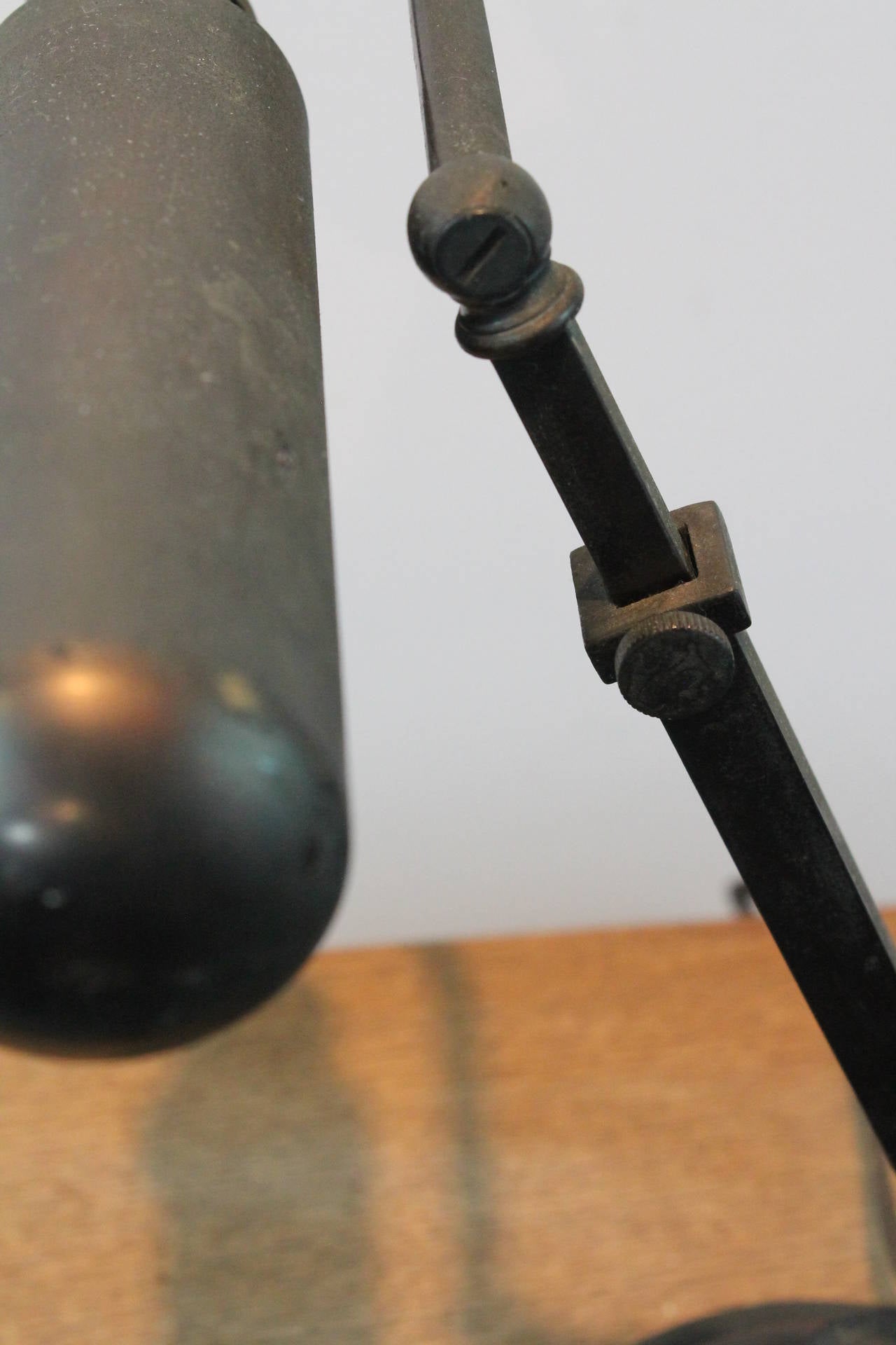 Machine Age Adjustable Brass Desk Lamp For Sale 2