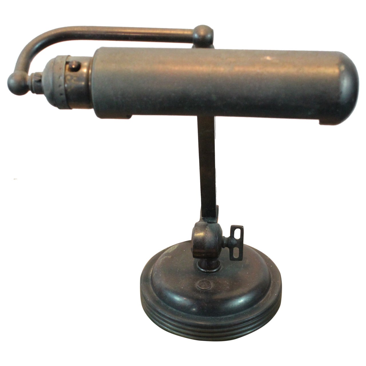 Machine Age Adjustable Brass Desk Lamp For Sale