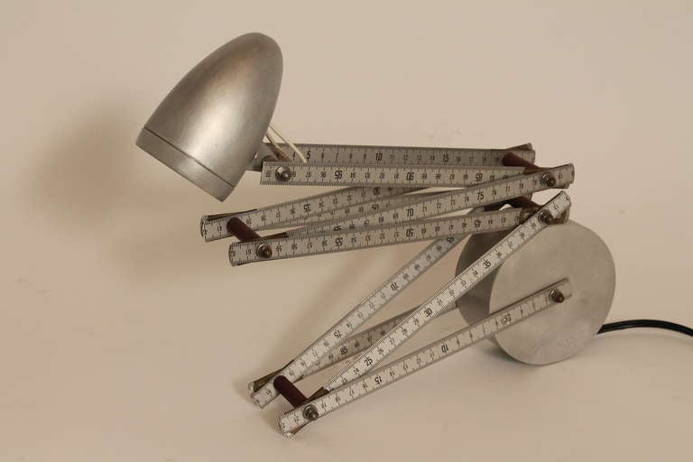 French Mid Century Folding Ruler Table Lamp For Sale 2