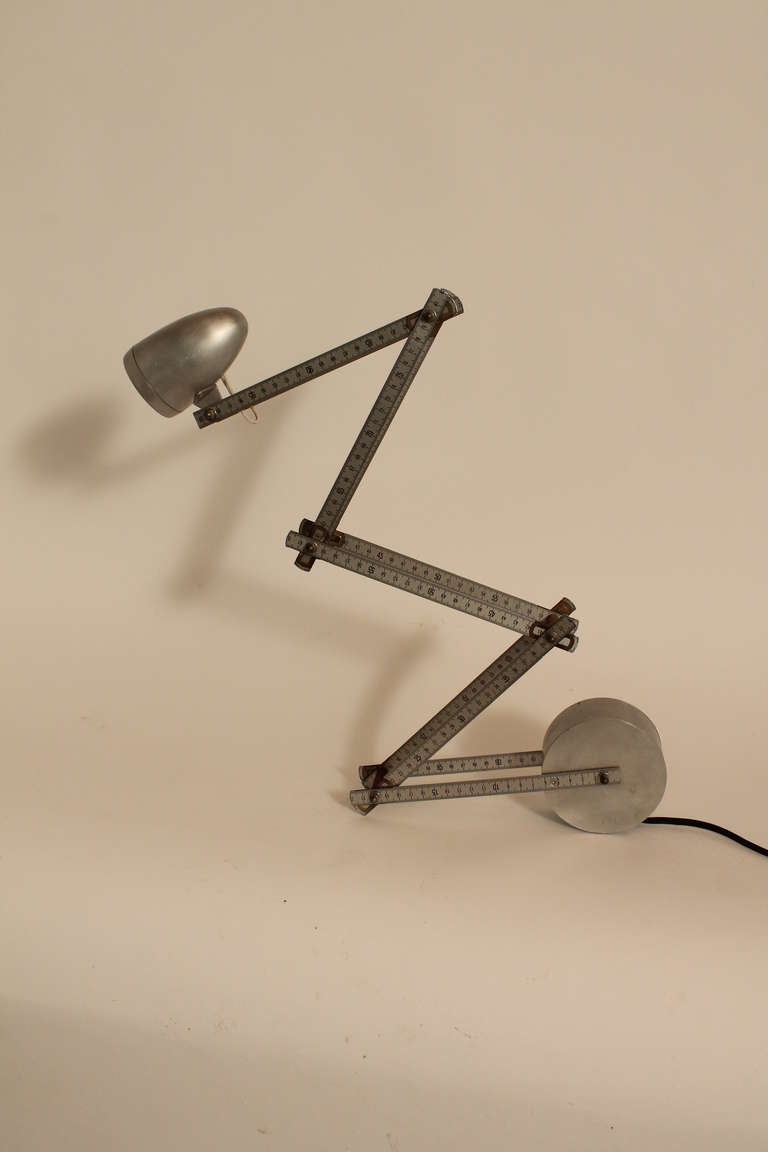 French Mid Century Folding Ruler Table Lamp For Sale 4