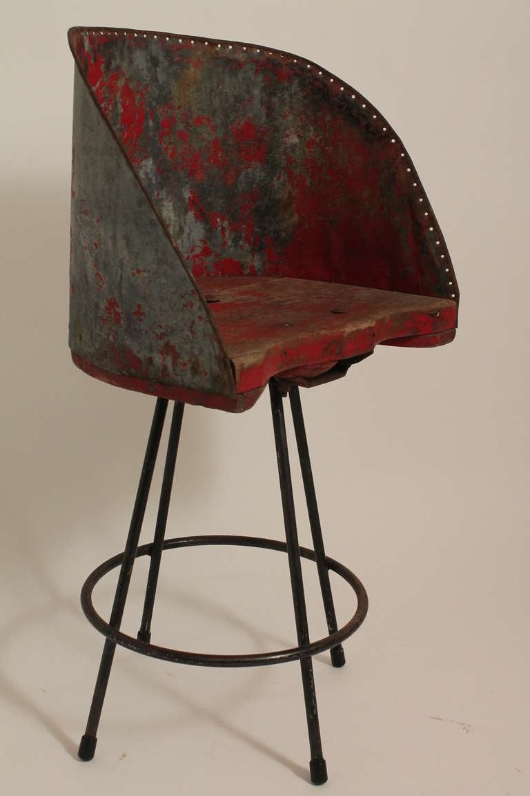 Handmade Rural Modernist Tractor Seat Barstool