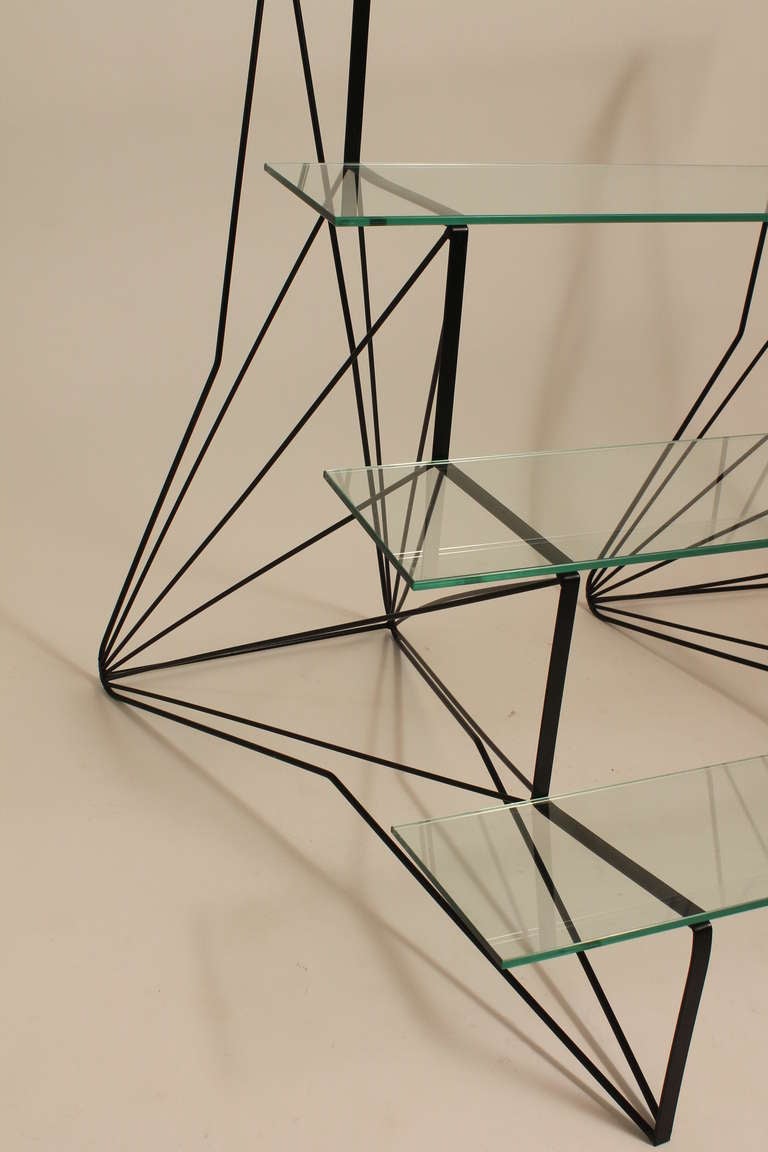 Mid Century Modern Angular Wire 4 Tier Sculptural Display Stand