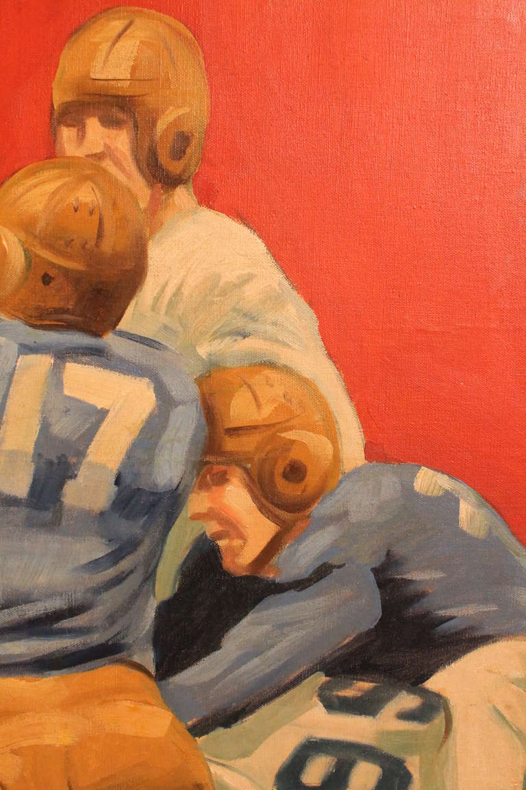 Large Scale 1940's University of Pittsburgh Football Painting For Sale 2