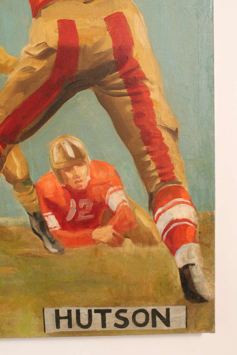 Canvas Large Scale 1940's Green Bay Football Painting For Sale