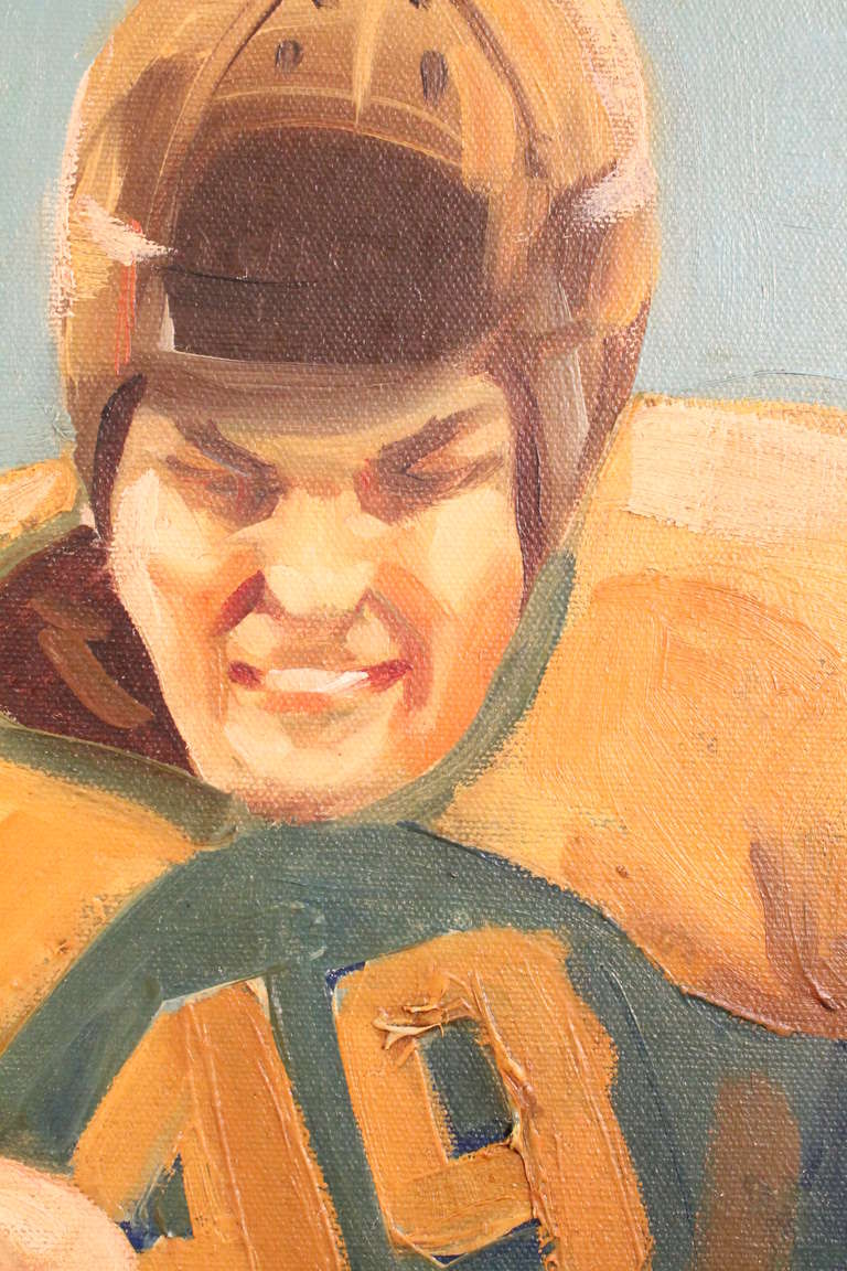 Large Scale 1940's Green Bay Football Painting For Sale 2