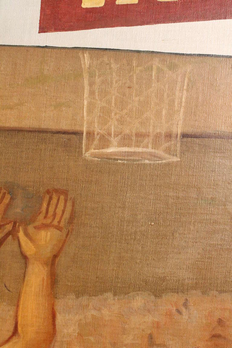 Large Scale 1940's Indiana University Basketball Painting 2