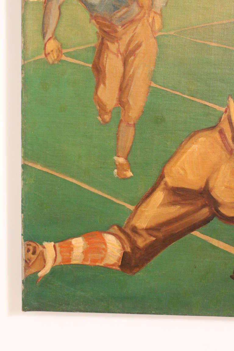 Canvas Large Scale 1940's University of Marquette Football Painting For Sale