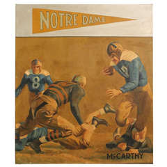 Large Scale 1940's Notre Dame Football Painting