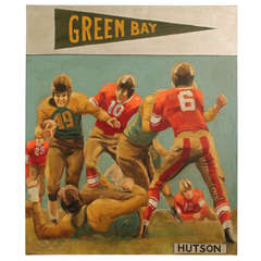 Large Scale 1940's Green Bay Football Painting