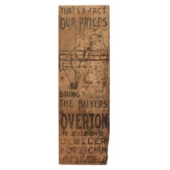Antique 1890's Hand Stenciled Advertising Board