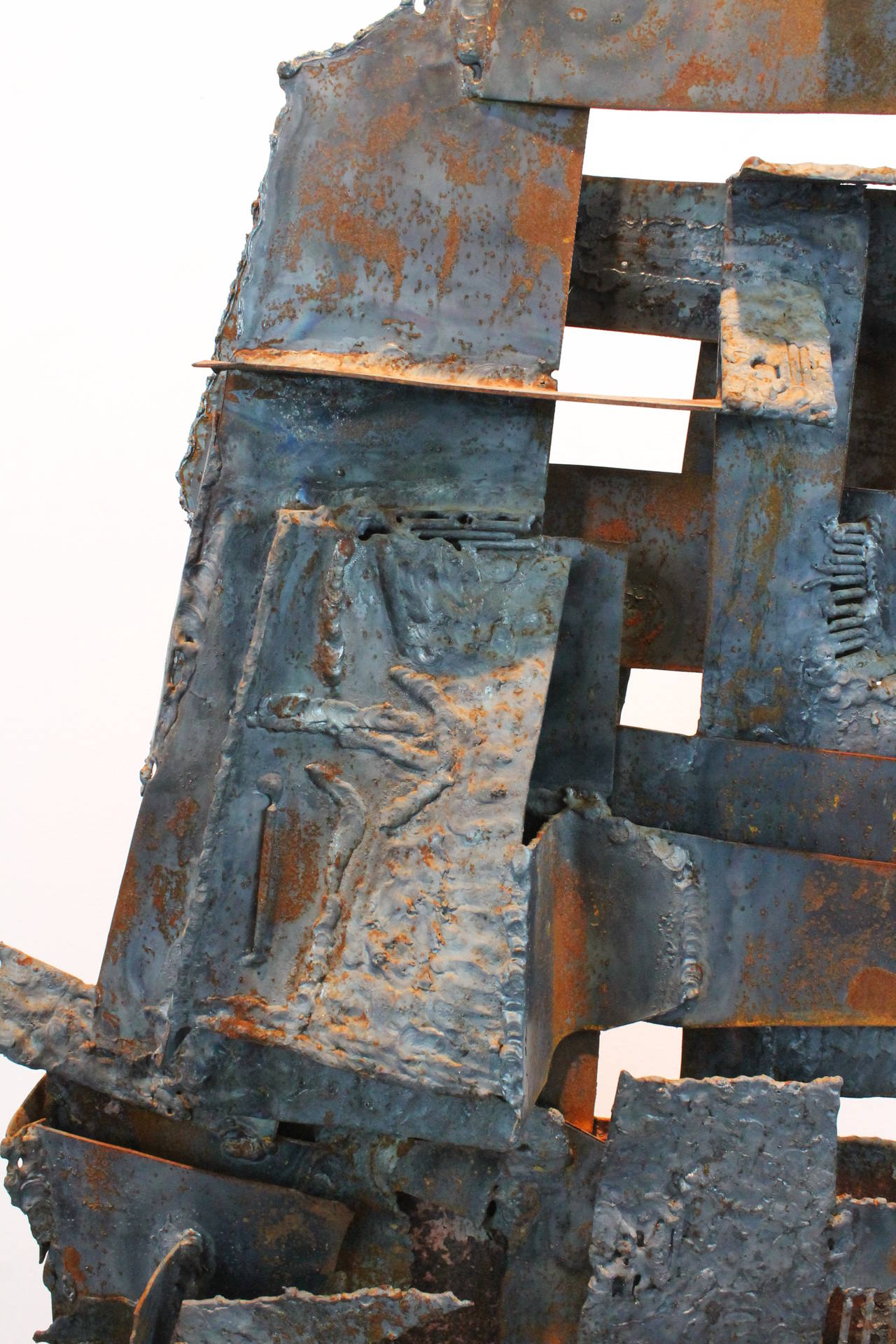 Large Scale 1960s Brutalist Torch Cut Steel Sculpture For Sale 4
