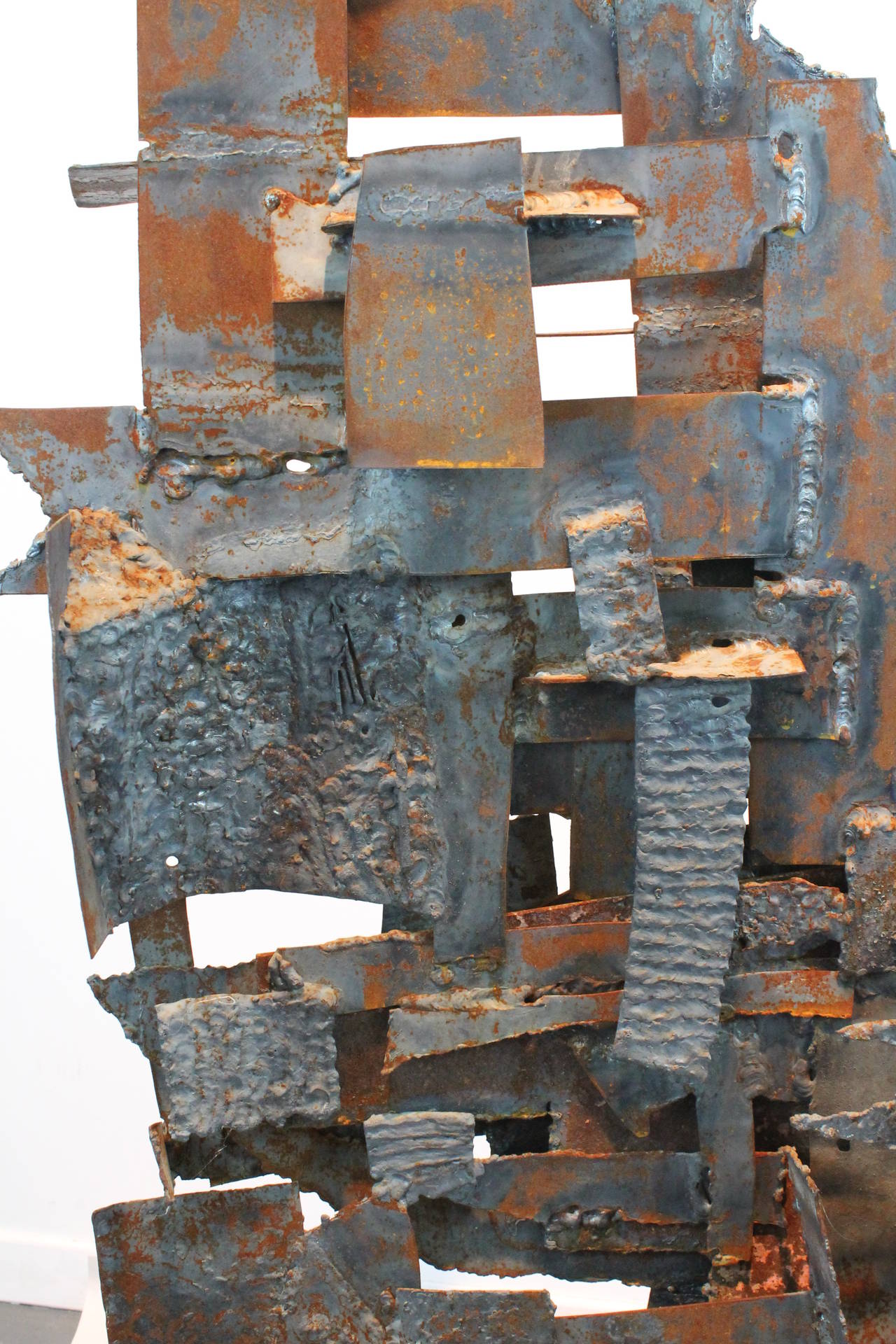 Large Scale 1960s Brutalist Torch Cut Steel Sculpture For Sale 3