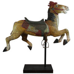 Antique 19th Century Carved Wood Carousel Horse