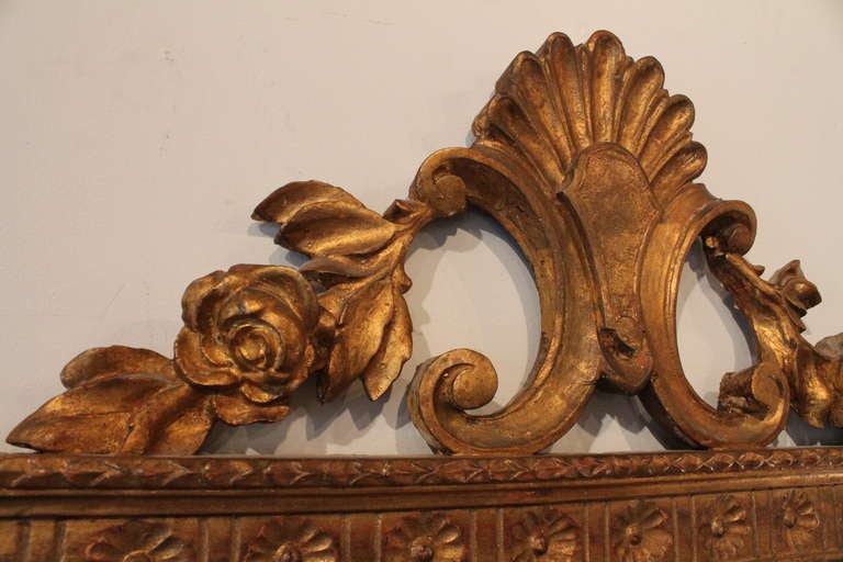 19th Century Italian Carved and Gilt Console and Mirror For Sale 1