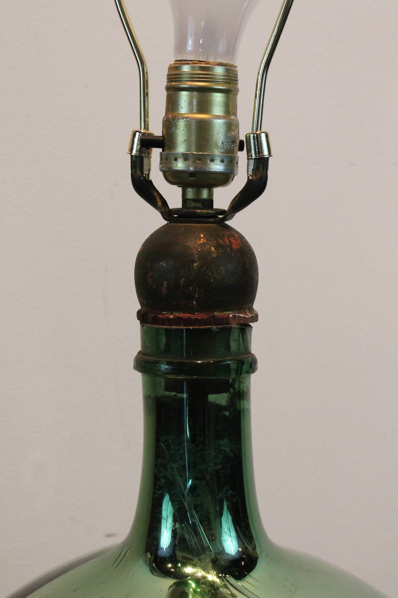 20th Century Green Mercury Glass Lamp