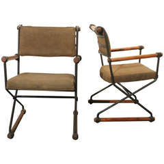 Pair of Cleo Baldon Style Campaign Chairs
