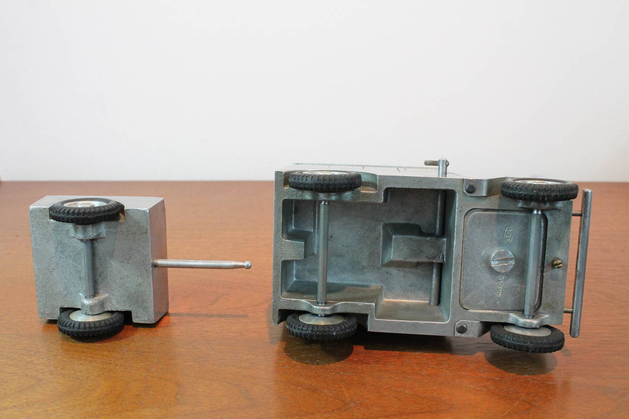 1940's Machinist German Jeep Ashtray , Lighter , and Cigarette Case For Sale 2