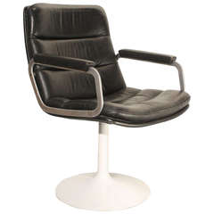Geoffrey Harcourt Leather Swivel Chair for Artifort