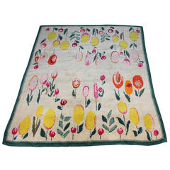 Scandinavian Modern Floral Rya Rug