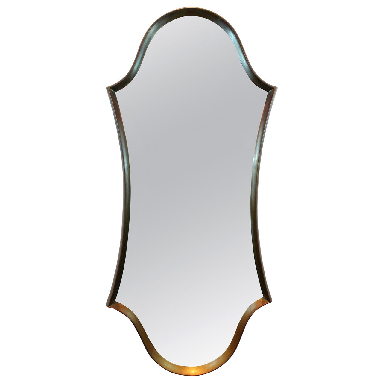 Labarge Hollywood Regency Gold Leaf Mirror For Sale
