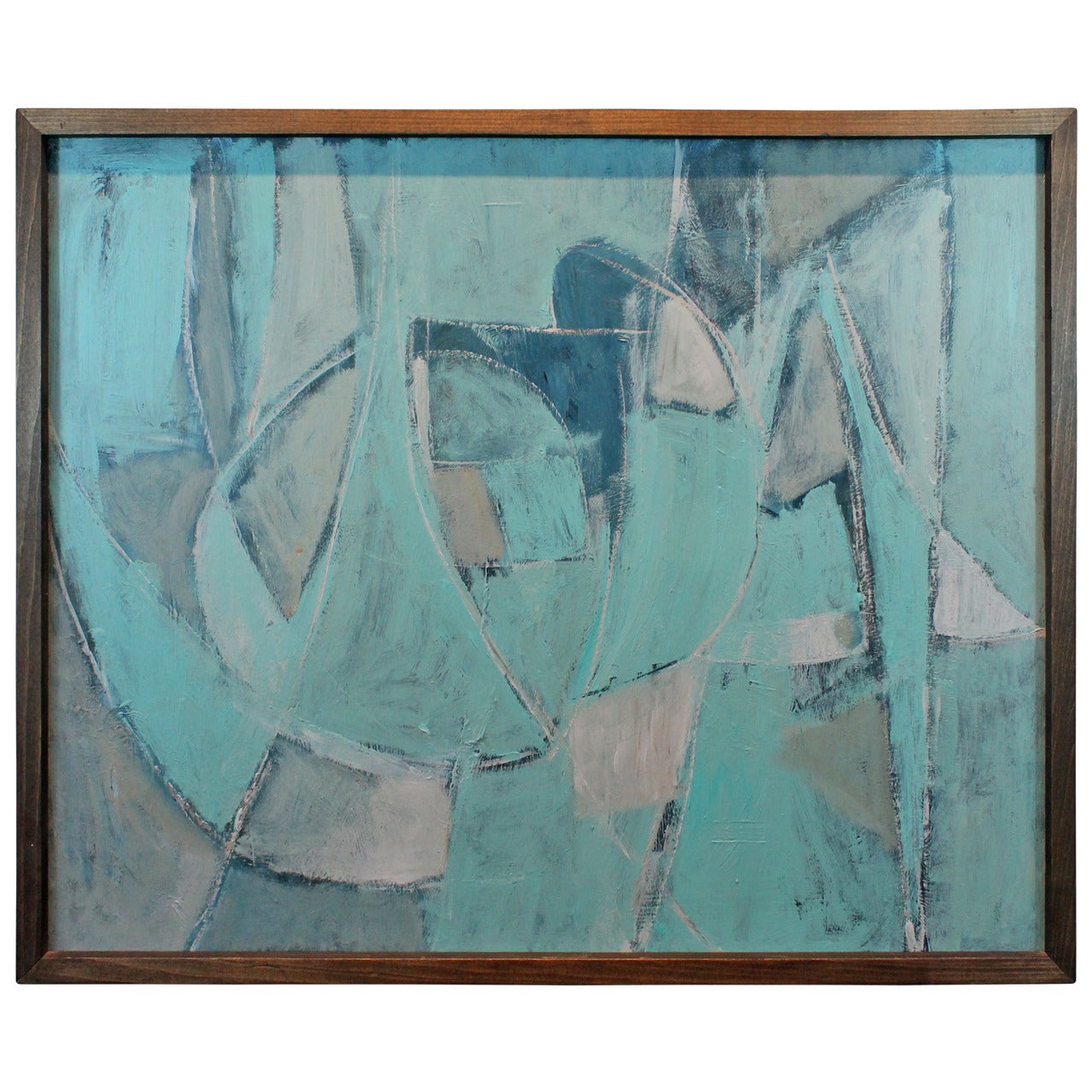 Mid-Century Modernist Abstract Oil on Board