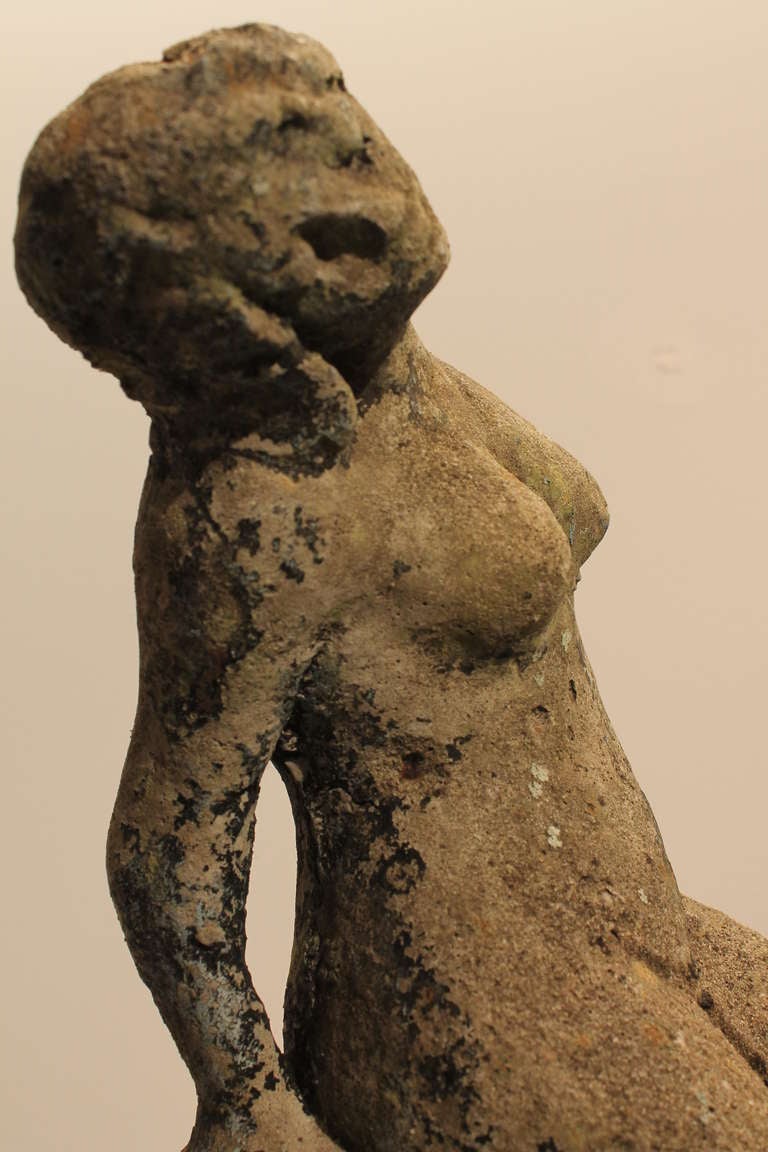 Early 20th Century Concrete Garden Nude For Sale 5
