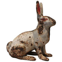 Early 20th Century Iron Garden Rabbit