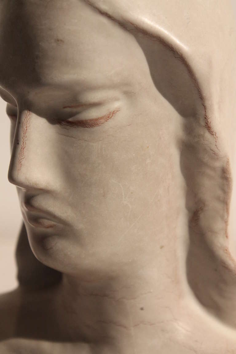 1940's William Ehrich Ceramic Bust In Good Condition In 3 Oaks, MI