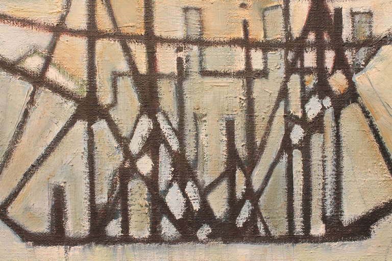 20th Century Mid Century Modernist Abstract Landscape For Sale