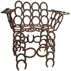 American Folk Art Horseshoe Armchair