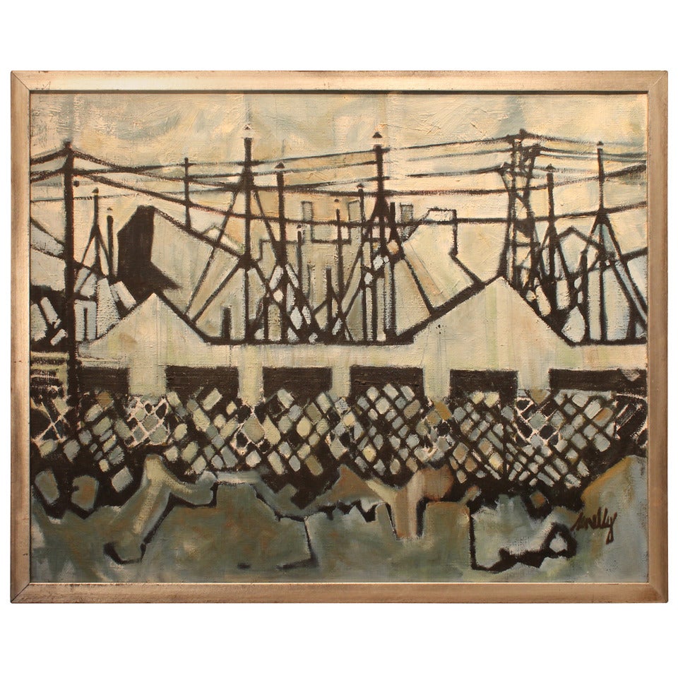 Mid Century Modernist Abstract Landscape For Sale