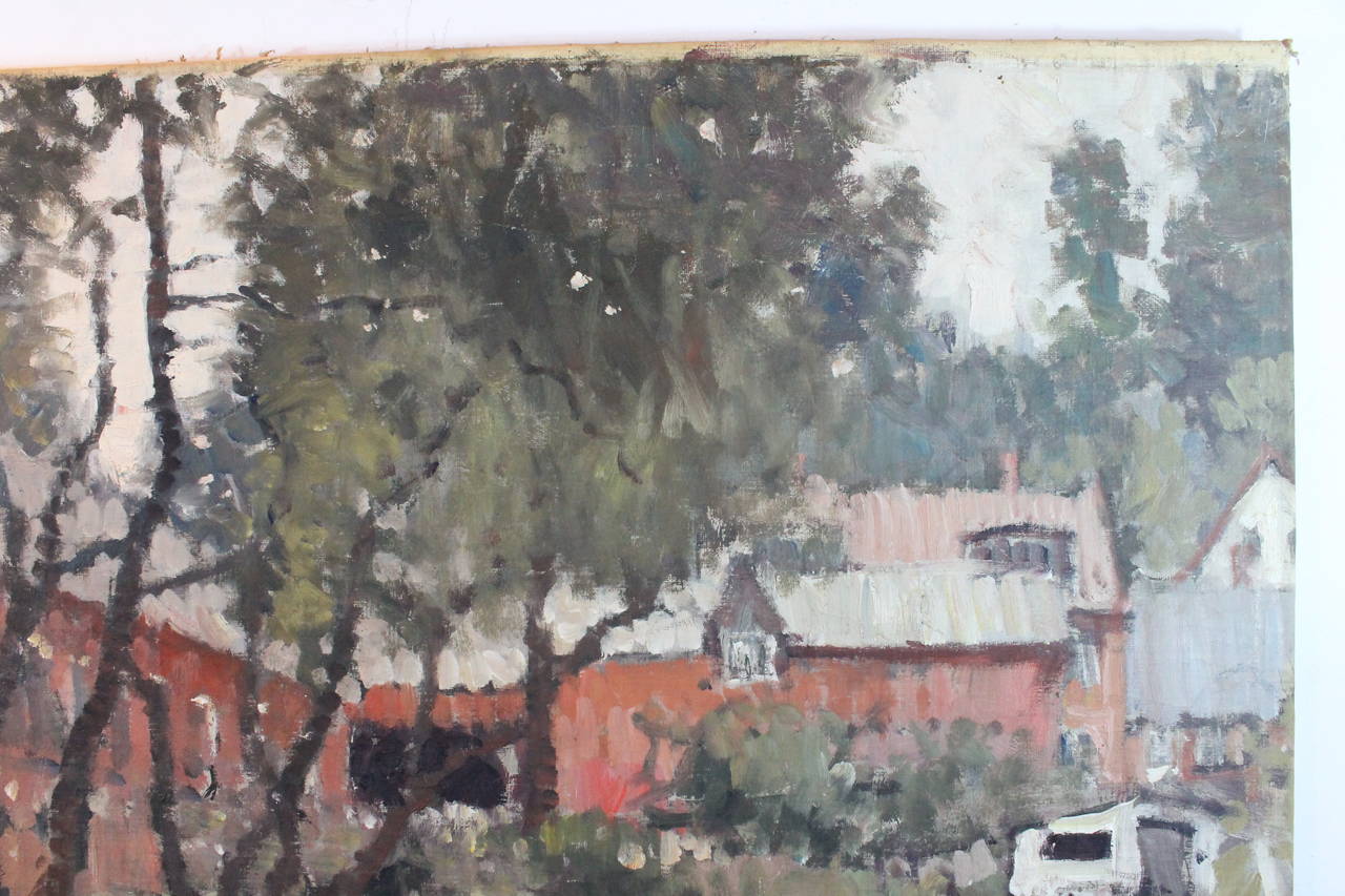 Swedish Impressionist Oil on Canvas In Good Condition In 3 Oaks, MI